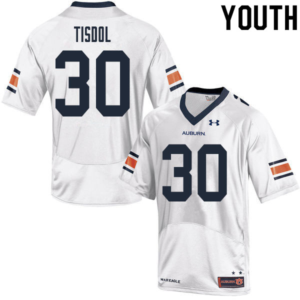 Youth Auburn Tigers #30 Desmond Tisdol White 2020 College Stitched Football Jersey